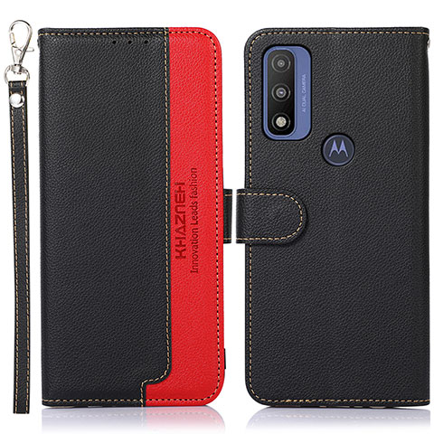 Motorola Moto G Pure用手帳型 レザーケース スタンド カバー A09D モトローラ ブラック