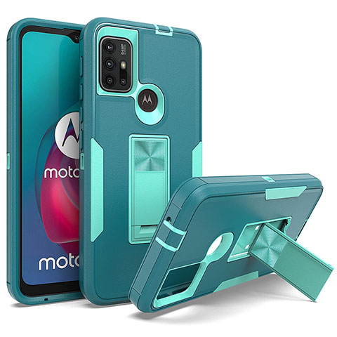 Motorola Moto G10用ハイブリットバンパーケース スタンド プラスチック 兼シリコーン カバー マグネット式 モトローラ グリーン