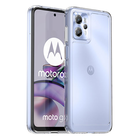 Motorola Moto G23用ハイブリットバンパーケース クリア透明 プラスチック カバー J02S モトローラ クリア