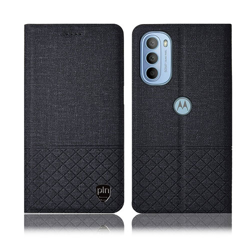 Motorola Moto G31用手帳型 布 スタンド H12P モトローラ ブラック