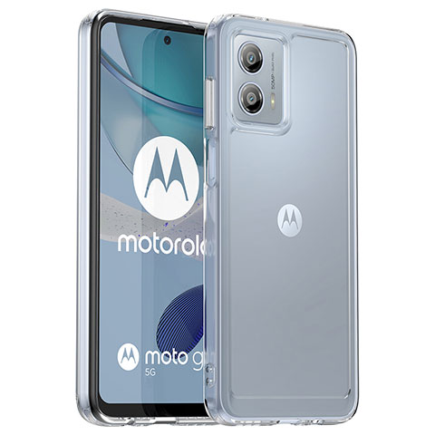 Motorola Moto G53 5G用ハイブリットバンパーケース クリア透明 プラスチック カバー J02S モトローラ クリア