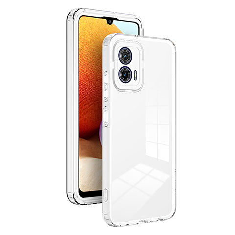 Motorola Moto G53j 5G用ハイブリットバンパーケース クリア透明 プラスチック 鏡面 カバー H01P モトローラ ホワイト