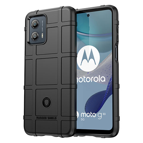 Motorola Moto G53j 5G用360度 フルカバー極薄ソフトケース シリコンケース 耐衝撃 全面保護 バンパー J01S モトローラ ブラック