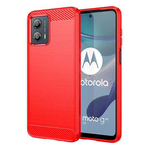 Motorola Moto G53j 5G用シリコンケース ソフトタッチラバー ライン カバー MF1 モトローラ レッド