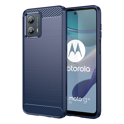 Motorola Moto G53j 5G用シリコンケース ソフトタッチラバー ライン カバー MF1 モトローラ ネイビー