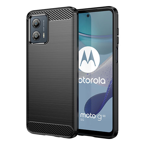 Motorola Moto G53j 5G用シリコンケース ソフトタッチラバー ライン カバー MF1 モトローラ ブラック