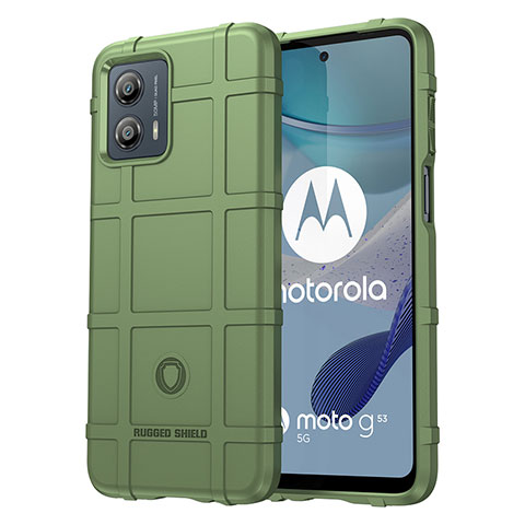 Motorola Moto G53y 5G用360度 フルカバー極薄ソフトケース シリコンケース 耐衝撃 全面保護 バンパー J01S モトローラ グリーン