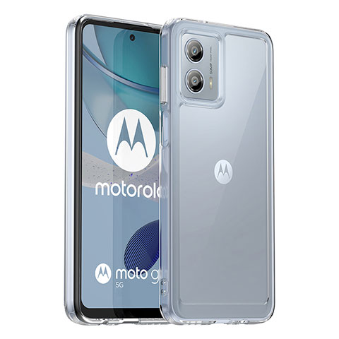 Motorola Moto G53y 5G用ハイブリットバンパーケース クリア透明 プラスチック カバー J01S モトローラ クリア