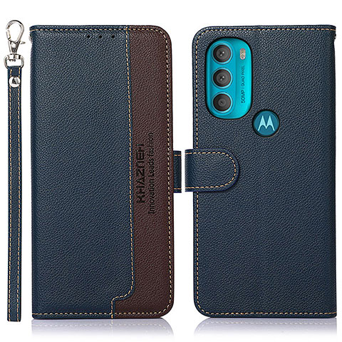 Motorola Moto G71 5G用手帳型 レザーケース スタンド カバー A09D モトローラ ネイビー