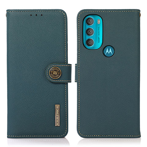 Motorola Moto G71 5G用手帳型 レザーケース スタンド カバー B02H モトローラ グリーン