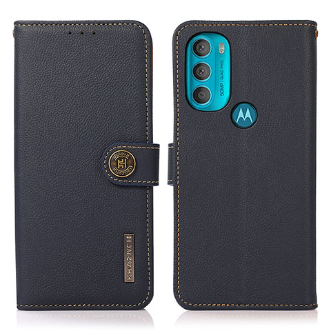 Motorola Moto G71 5G用手帳型 レザーケース スタンド カバー B02H モトローラ ネイビー