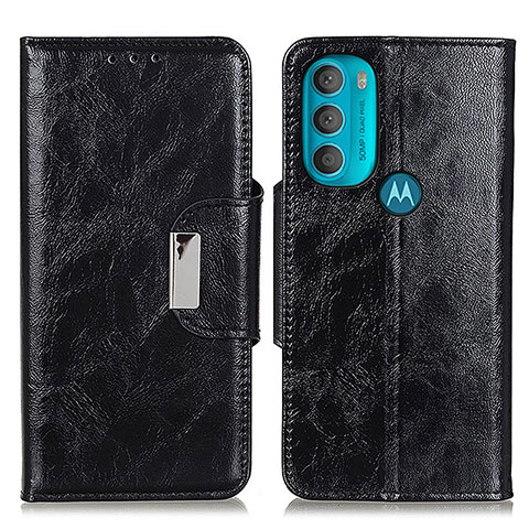 Motorola Moto G71 5G用手帳型 レザーケース スタンド カバー N04P モトローラ ブラック
