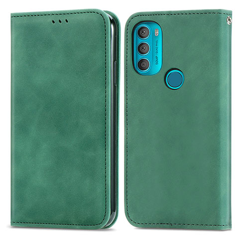 Motorola Moto G71 5G用手帳型 レザーケース スタンド カバー S04D モトローラ グリーン