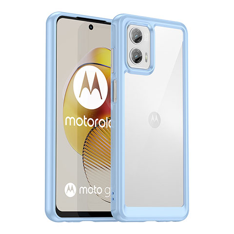 Motorola Moto G73 5G用ハイブリットバンパーケース クリア透明 プラスチック カバー J01S モトローラ ネイビー