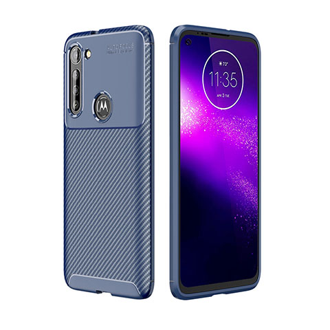 Motorola Moto G8 Power用シリコンケース ソフトタッチラバー ツイル カバー モトローラ ネイビー