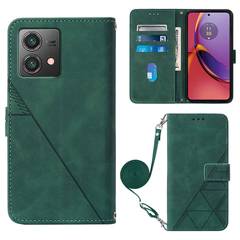 Motorola Moto G84 5G用手帳型 レザーケース スタンド カバー YB3 モトローラ グリーン