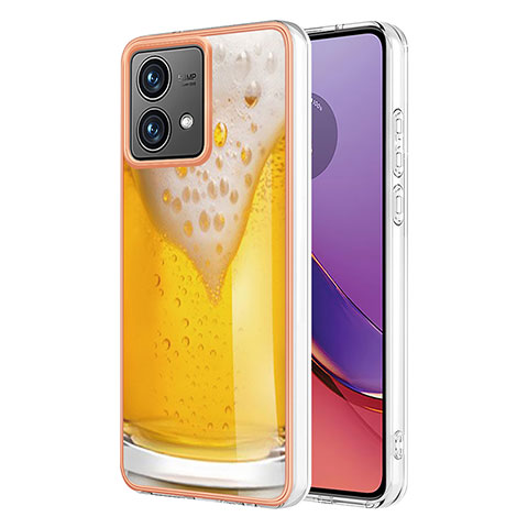 Motorola Moto G84 5G用シリコンケース ソフトタッチラバー バタフライ パターン カバー YB6 モトローラ イエロー