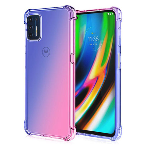 Motorola Moto G9 Plus用極薄ソフトケース シリコンケース 耐衝撃 全面保護 クリア透明 H01 モトローラ ネイビー