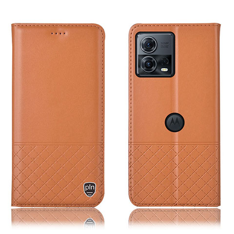 Motorola Moto S30 Pro 5G用手帳型 レザーケース スタンド カバー H11P モトローラ オレンジ