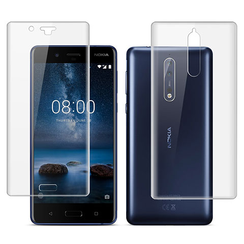 Nokia 8用高光沢 液晶保護フィルム 背面保護フィルム同梱 ノキア クリア