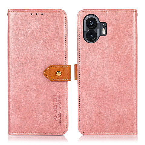 Nothing Phone 2用手帳型 レザーケース スタンド カバー N07P Nothing Phone ピンク