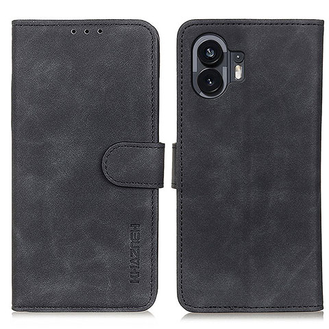 Nothing Phone 2用手帳型 レザーケース スタンド カバー K09Z Nothing Phone ブラック