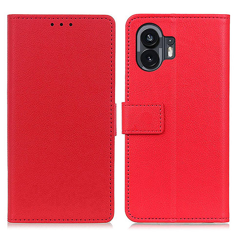 Nothing Phone 2用手帳型 レザーケース スタンド カバー M08L Nothing Phone レッド