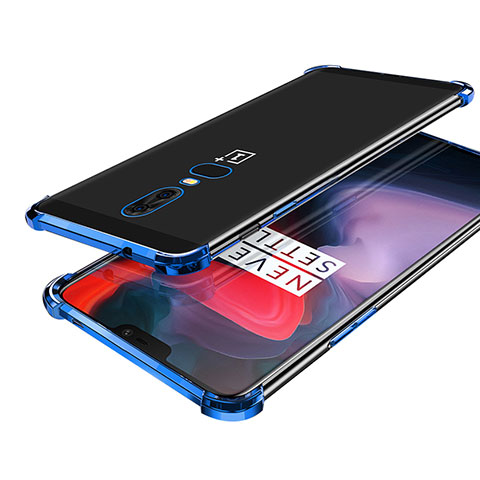 OnePlus 6用極薄ソフトケース シリコンケース 耐衝撃 全面保護 クリア透明 H02 OnePlus ネイビー