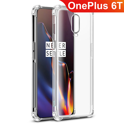 OnePlus 6T用極薄ソフトケース シリコンケース 耐衝撃 全面保護 クリア透明 カバー OnePlus クリア