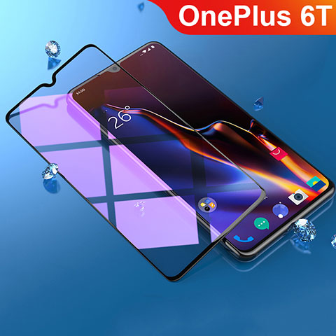 OnePlus 6T用強化ガラス フル液晶保護フィルム アンチグレア ブルーライト F02 OnePlus ブラック