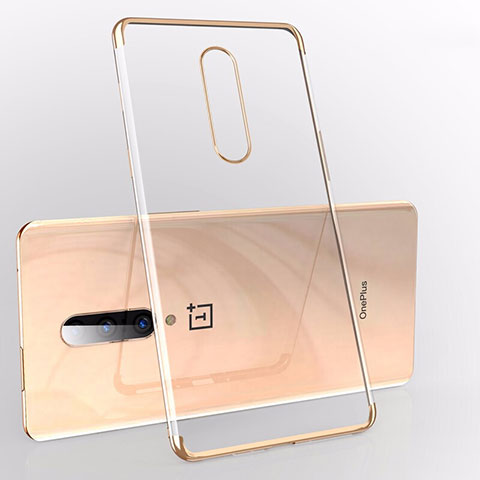 OnePlus 7用極薄ソフトケース シリコンケース 耐衝撃 全面保護 クリア透明 S01 OnePlus ゴールド