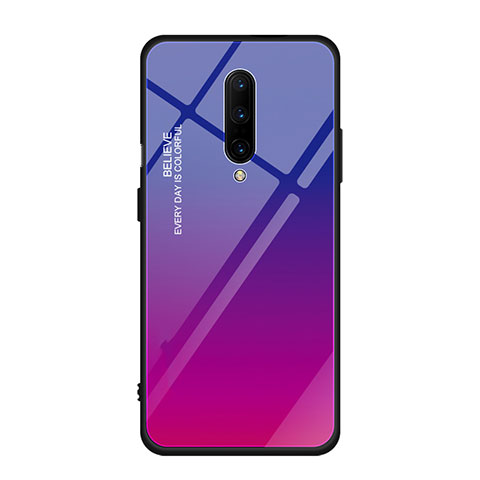 OnePlus 7 Pro用ハイブリットバンパーケース プラスチック 鏡面 虹 グラデーション 勾配色 カバー OnePlus ローズレッド