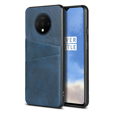 OnePlus 7T用ケース 高級感 手触り良いレザー柄 R01 OnePlus ネイビー