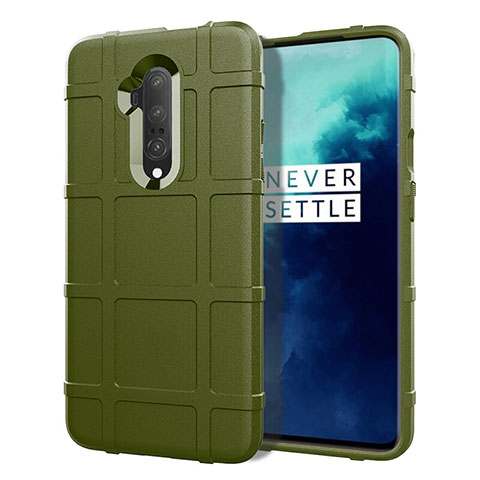 OnePlus 7T Pro 5G用360度 フルカバー極薄ソフトケース シリコンケース 耐衝撃 全面保護 バンパー S01 OnePlus グリーン