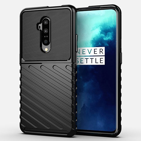 OnePlus 7T Pro 5G用360度 フルカバー極薄ソフトケース シリコンケース 耐衝撃 全面保護 バンパー A01 OnePlus ブラック