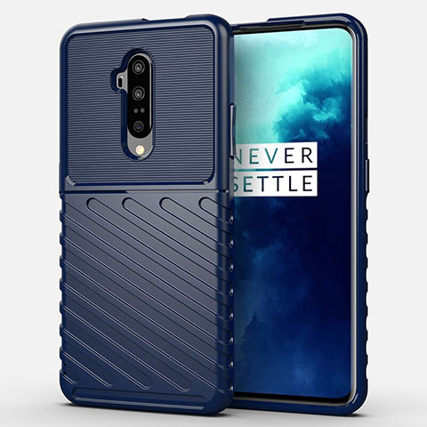 OnePlus 7T Pro用360度 フルカバー極薄ソフトケース シリコンケース 耐衝撃 全面保護 バンパー A01 OnePlus ネイビー