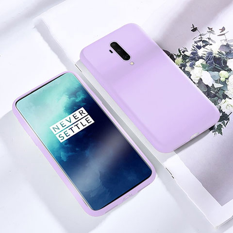 OnePlus 7T Pro用360度 フルカバー極薄ソフトケース シリコンケース 耐衝撃 全面保護 バンパー S03 OnePlus パープル