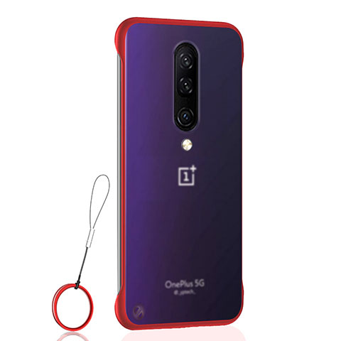 OnePlus 8用ハードカバー クリスタル クリア透明 H02 OnePlus レッド