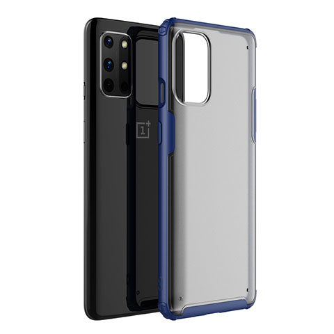 OnePlus 8T 5G用ハイブリットバンパーケース クリア透明 プラスチック 鏡面 カバー M01 OnePlus ネイビー