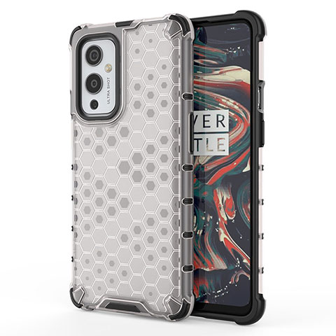 OnePlus 9 5G用360度 フルカバー ハイブリットバンパーケース クリア透明 プラスチック カバー AM1 OnePlus ホワイト