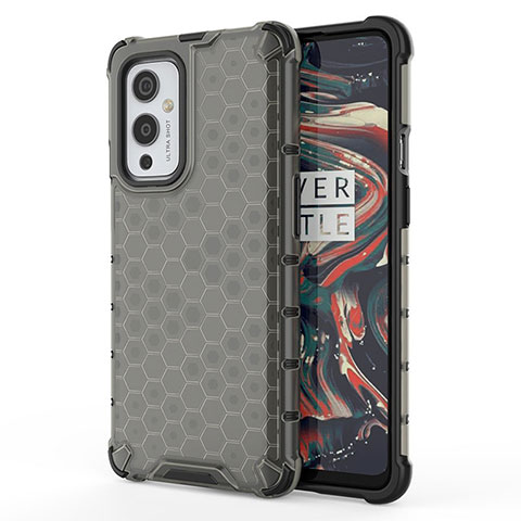 OnePlus 9 5G用360度 フルカバー ハイブリットバンパーケース クリア透明 プラスチック カバー AM1 OnePlus ブラック