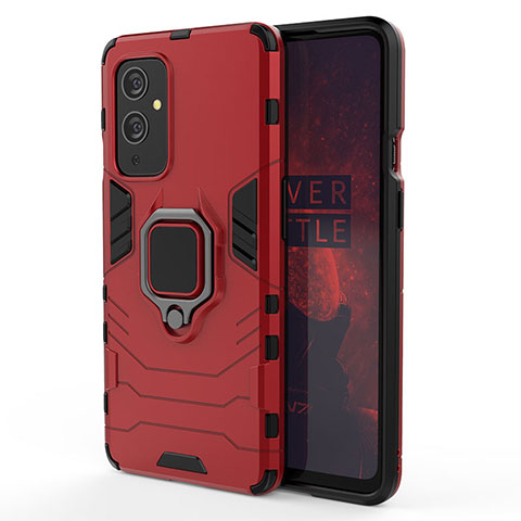 OnePlus 9 5G用ハイブリットバンパーケース プラスチック アンド指輪 マグネット式 OnePlus レッド