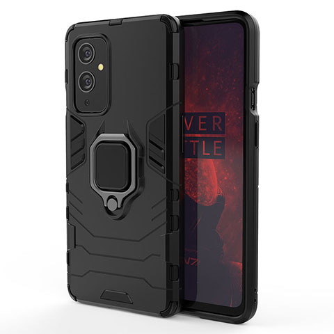 OnePlus 9 5G用ハイブリットバンパーケース プラスチック アンド指輪 マグネット式 OnePlus ブラック