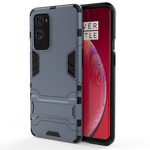 OnePlus 9 Pro 5G用ハイブリットバンパーケース スタンド プラスチック 兼シリコーン カバー KC2 OnePlus ネイビー