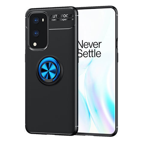 OnePlus 9 Pro 5G用極薄ソフトケース シリコンケース 耐衝撃 全面保護 アンド指輪 マグネット式 バンパー SD1 OnePlus ネイビー・ブラック