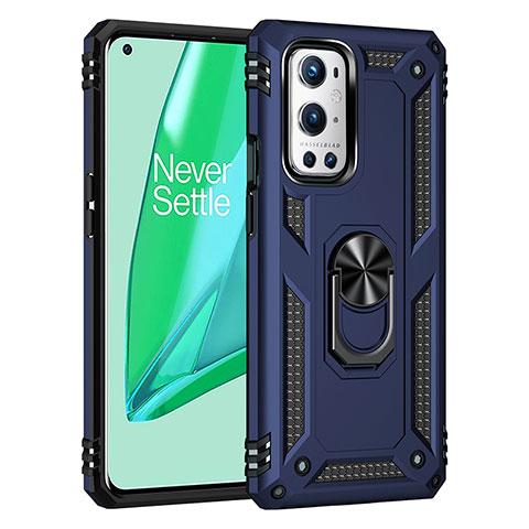 OnePlus 9 Pro 5G用ハイブリットバンパーケース プラスチック アンド指輪 マグネット式 MQ3 OnePlus ネイビー