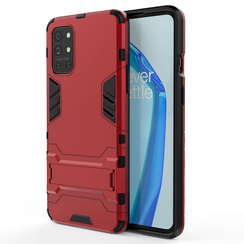 OnePlus 9R 5G用ハイブリットバンパーケース スタンド プラスチック 兼シリコーン カバー KC1 OnePlus レッド