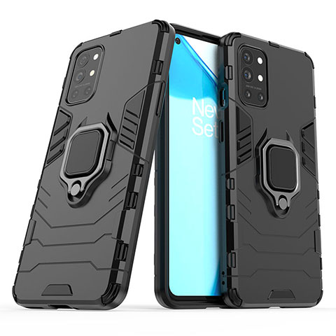 OnePlus 9R 5G用ハイブリットバンパーケース プラスチック アンド指輪 マグネット式 KC1 OnePlus ブラック