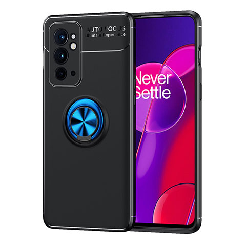 OnePlus 9RT 5G用極薄ソフトケース シリコンケース 耐衝撃 全面保護 アンド指輪 マグネット式 バンパー SD1 OnePlus ネイビー・ブラック