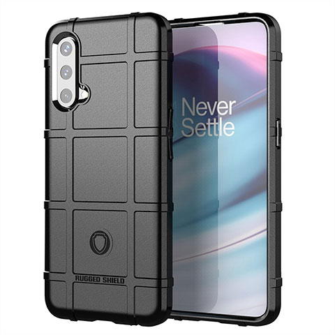 OnePlus Nord CE 5G用360度 フルカバー極薄ソフトケース シリコンケース 耐衝撃 全面保護 バンパー J01S OnePlus ブラック